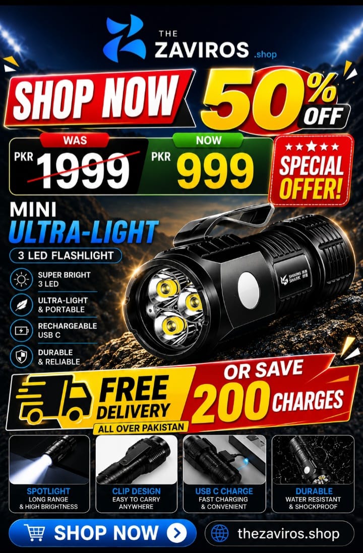 Mini Tactical LED Flashlight – USB Type-C Rechargeable Powerful 3-Light Portable Torch with Compact Design for Home