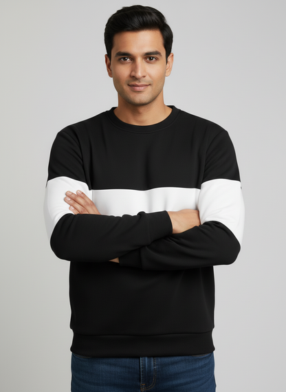 Zebra Black and White Block Sweatshirt