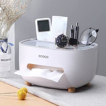 Ecoco 4-in-1 Premium Tissue Box &amp; Multifunctional Desk Organize