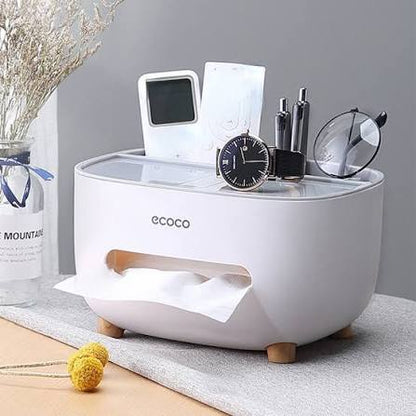 Ecoco 4-in-1 Premium Tissue Box &amp; Multifunctional Desk Organize